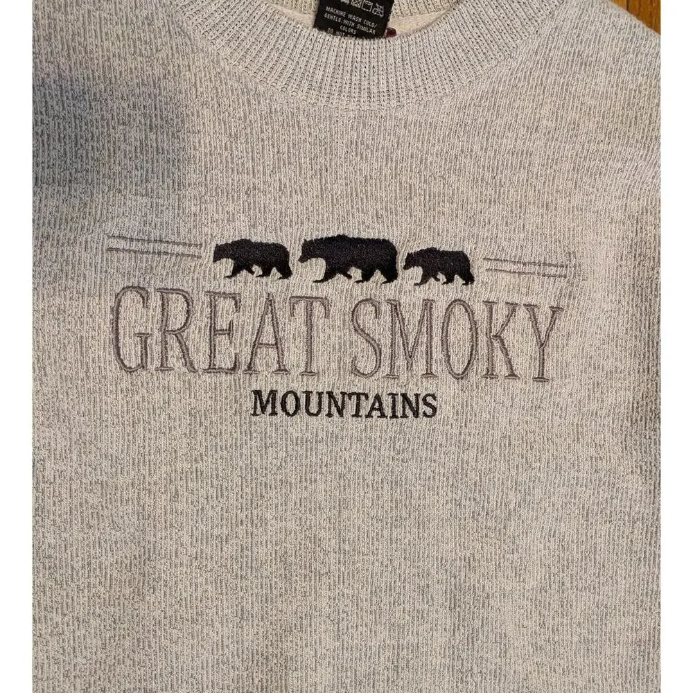 Great Smoky Mountains Grey Pullover Sweatshirt Size XL